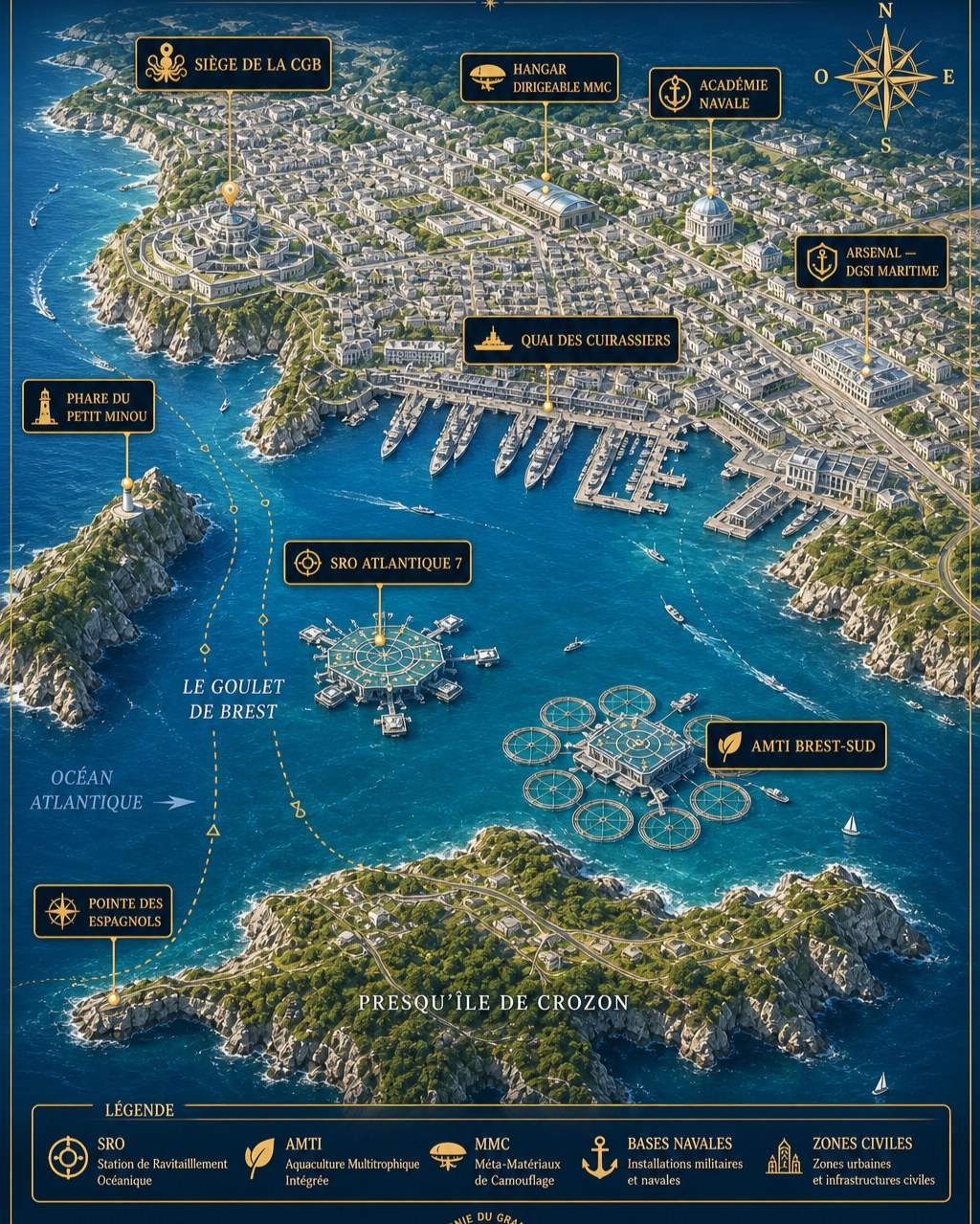 Carte illustrée du monde de Blue Empire